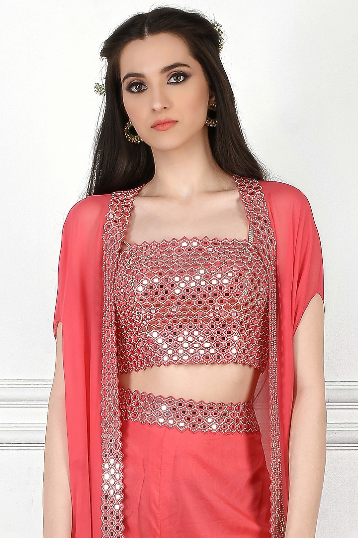 Pink Embellished Wedding Sharara Set by Kresha Lulla at Pernia's Pop Up Shop