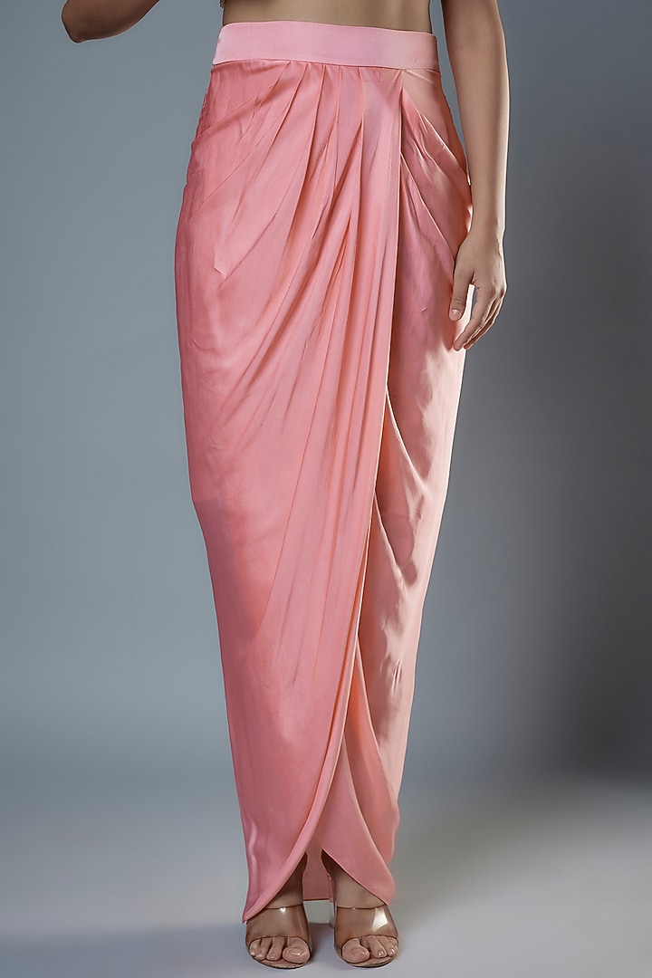 Blush Pink Organza Sequins Embroidered Cape Set by Kresha Lulla at Pernia's Pop Up Shop