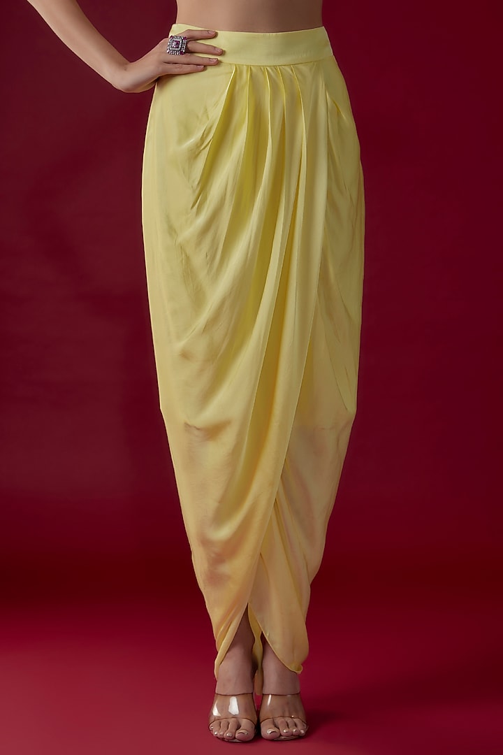 Yellow Georgette Sequins Embroidered Cape Set by Kresha Lulla at Pernia's Pop Up Shop