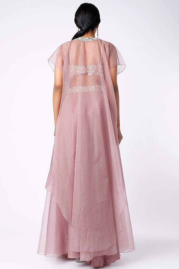 Pastel Lavender Embroidered Skirt Set by Kresha Lulla at Pernia's Pop Up Shop