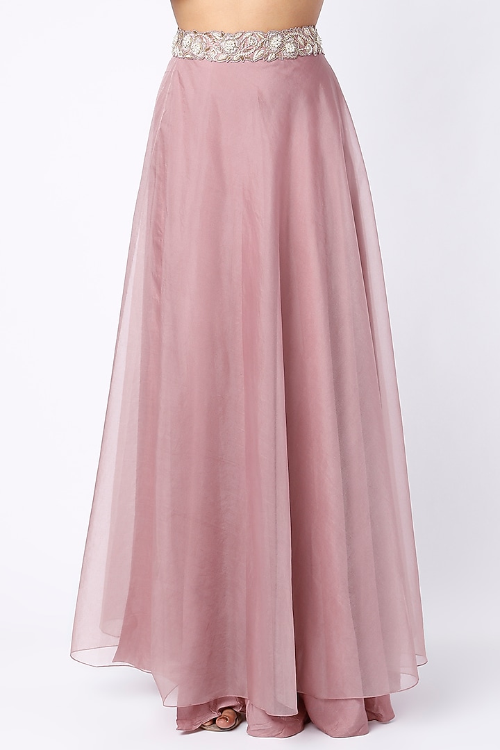 Pastel Lavender Embroidered Skirt Set by Kresha Lulla at Pernia's Pop Up Shop