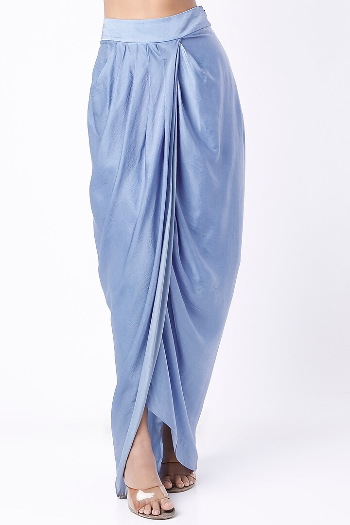 Periwinkle Blue Sequins Embroidered Dhoti Set by Kresha Lulla at Pernia's Pop Up Shop