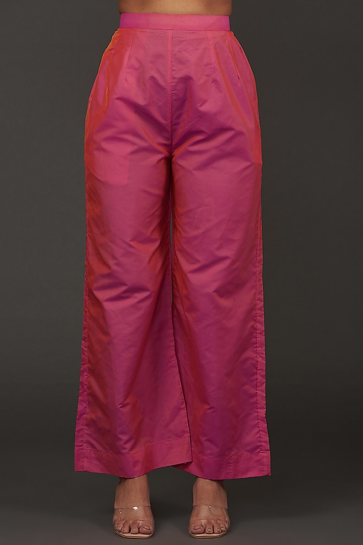 Pink Silk Mirror Embroidered Co-Ord Set by kunwarani ritu at Pernia's Pop Up Shop