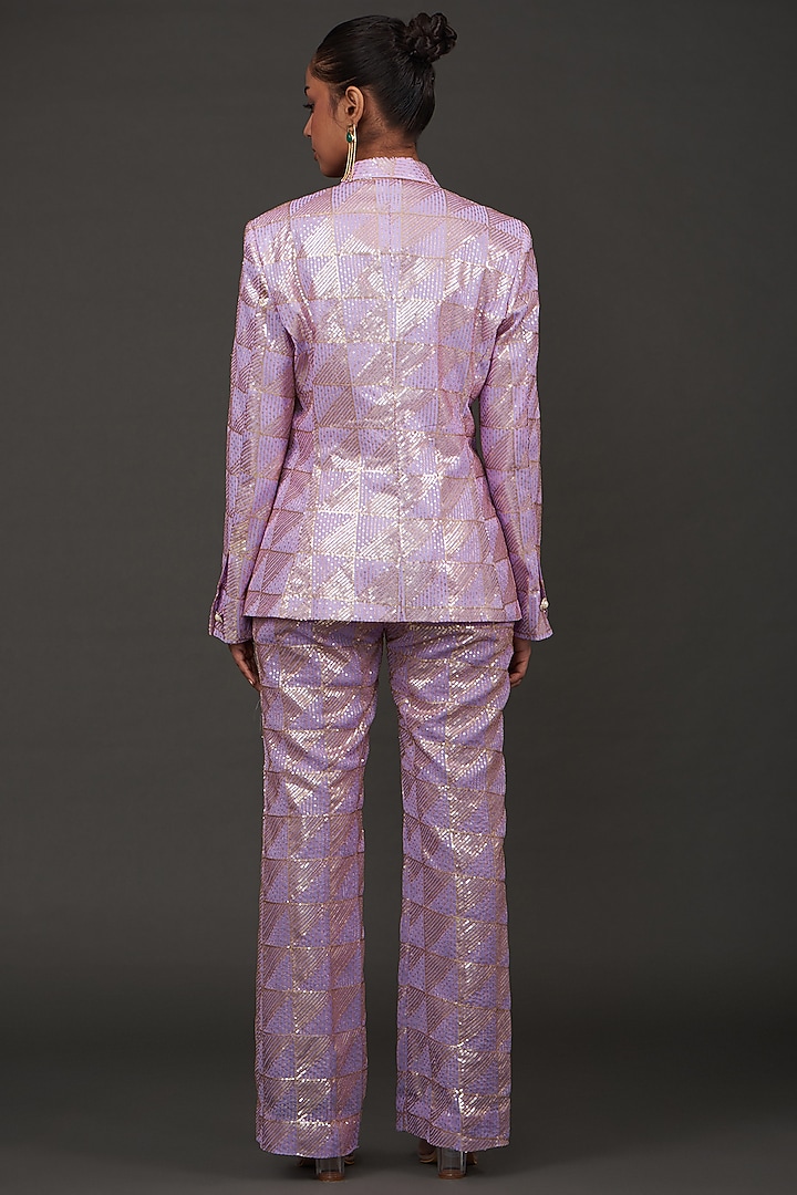 Purple Georgette Shimmer Co-Ord Set by kunwarani ritu at Pernia's Pop Up Shop