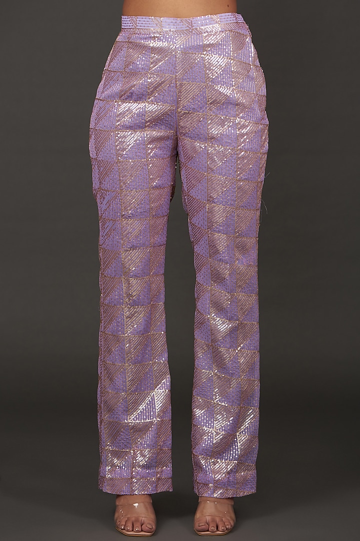 Purple Georgette Shimmer Co-Ord Set by kunwarani ritu at Pernia's Pop Up Shop