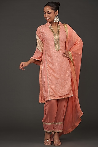 Buy Peach Suit Sets for Women by Srutva Fashion Online