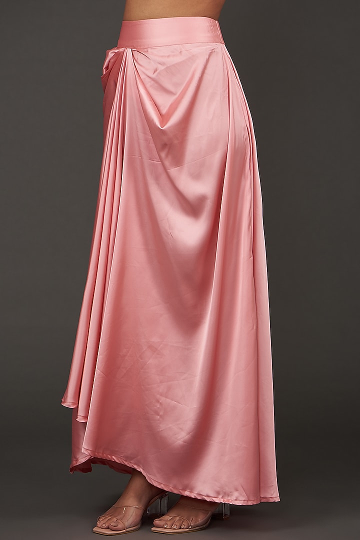 Pink Satin Skirt Set by kunwarani ritu at Pernia's Pop Up Shop