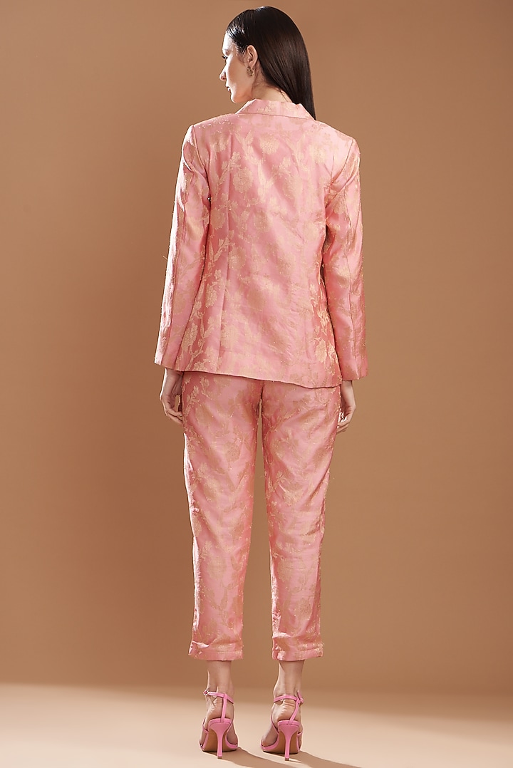 Blush Pink Brocade Jacket Set by kunwarani ritu at Pernia's Pop Up Shop