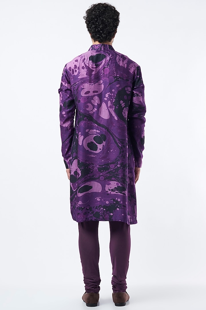 Purple Digital Printed Kurta Set by Krish Sanghvi at Pernia's Pop Up Shop