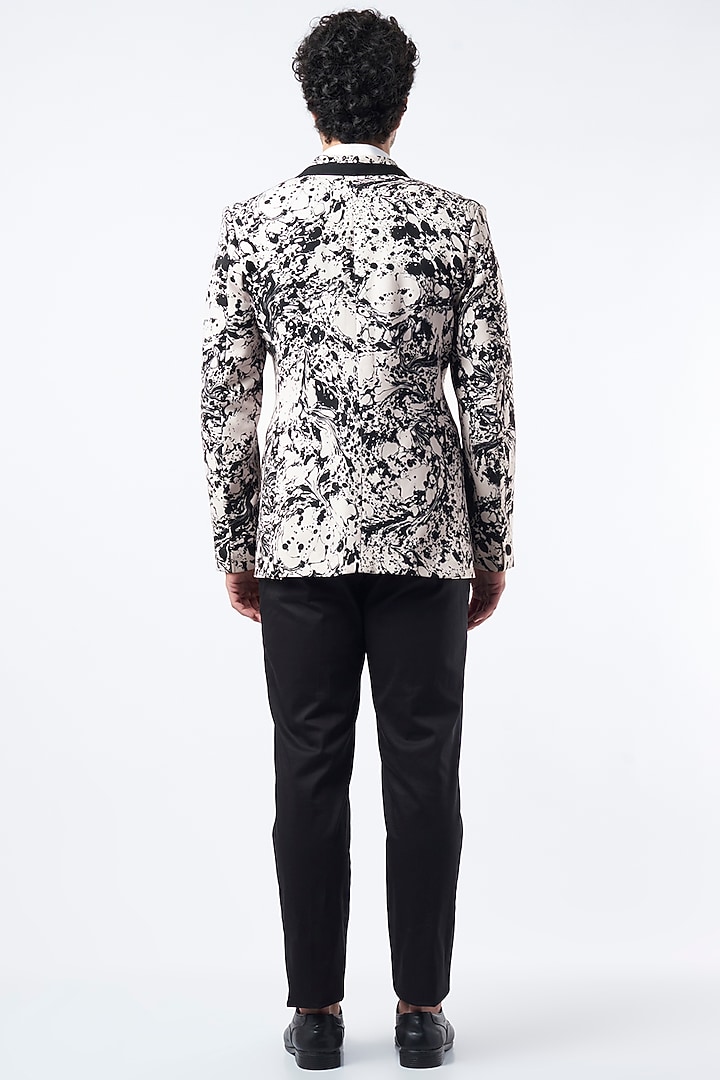 Creme Volvo Printed Blazer by Krish Sanghvi at Pernia's Pop Up Shop
