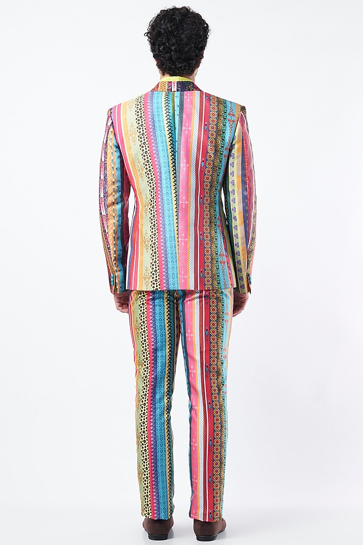 Multi-Coloured Striped Blazer Set by Krish Sanghvi at Pernia's Pop Up Shop