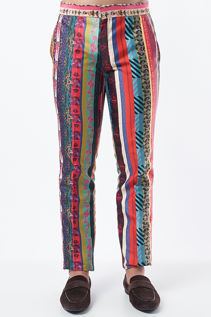 Multi-Coloured Striped Blazer Set by Krish Sanghvi at Pernia's Pop Up Shop