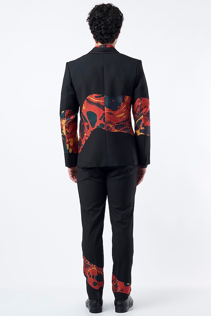 Black & Red Suiting Blazer Set by Krish Sanghvi at Pernia's Pop Up Shop