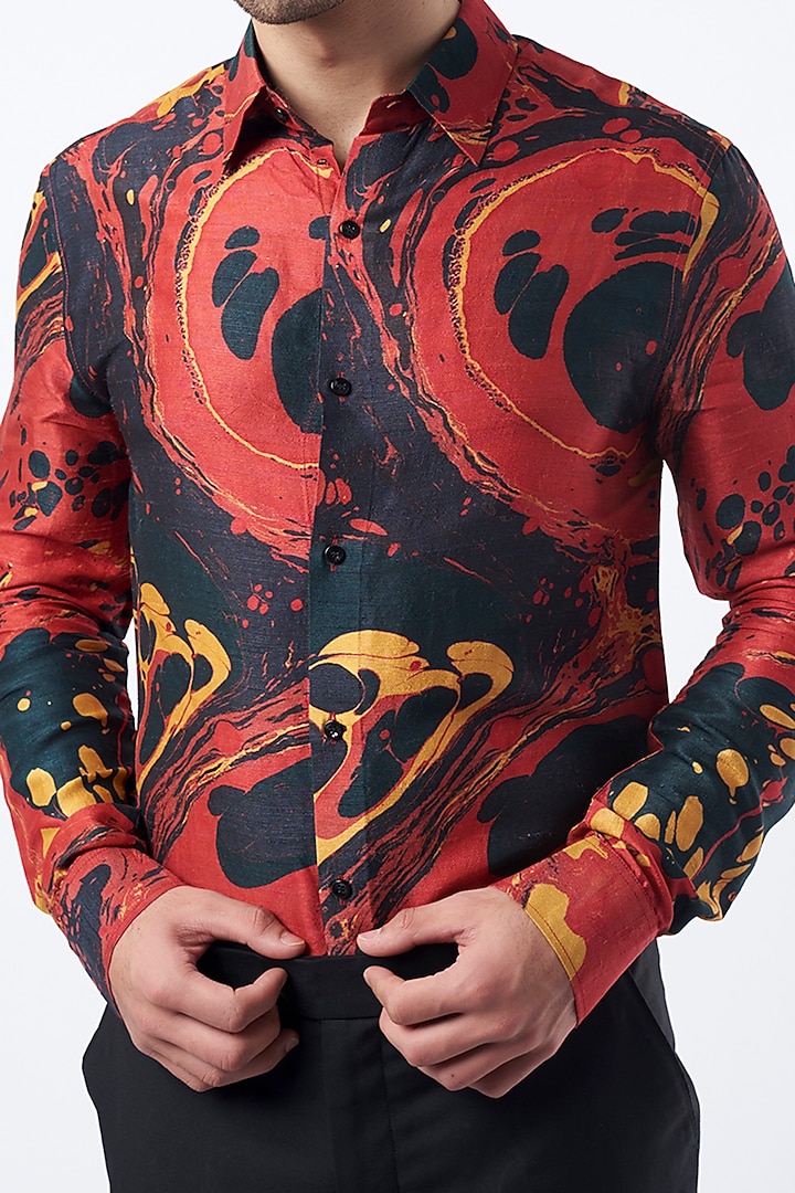Black & Red Suiting Blazer Set by Krish Sanghvi at Pernia's Pop Up Shop