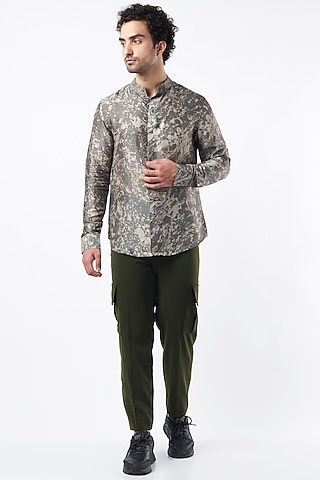 Olive Green Volvo Pant Set by Krish Sanghvi