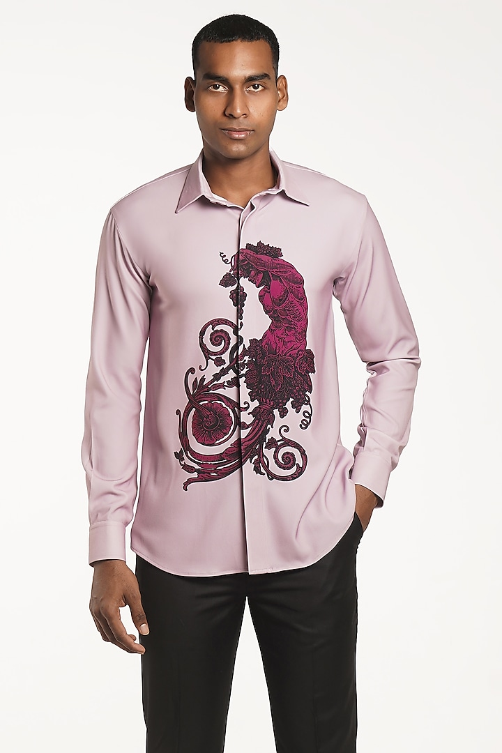 Powder Pink Volvo Renaissance Printed Shirt by Krish Sanghvi