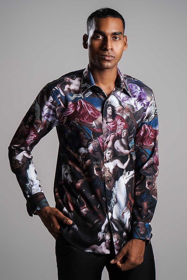 Multi-Colored Volvo Renaissance Printed Shirt by Krish Sanghvi