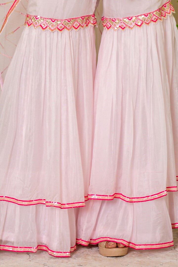 Icy Pink Embroidered Bridal Sharara Set by Kritika kataria at Pernia's Pop Up Shop