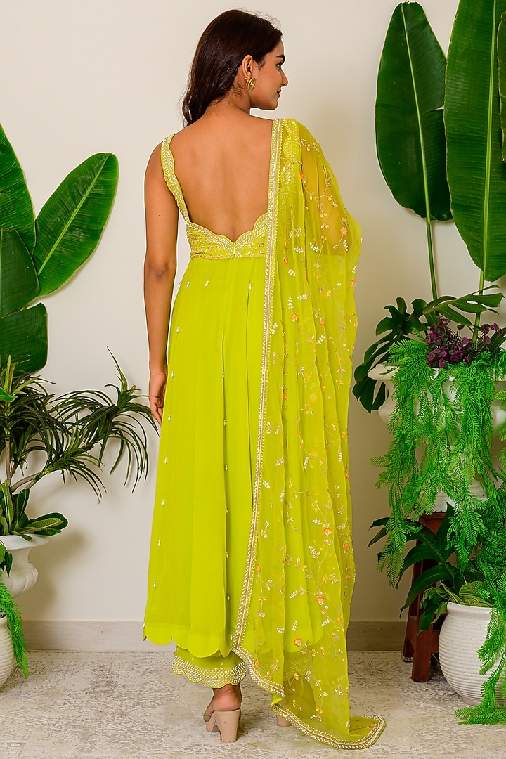 Green Oasis Embroidered Bridal Anarkali Set by Kritika kataria at Pernia's Pop Up Shop