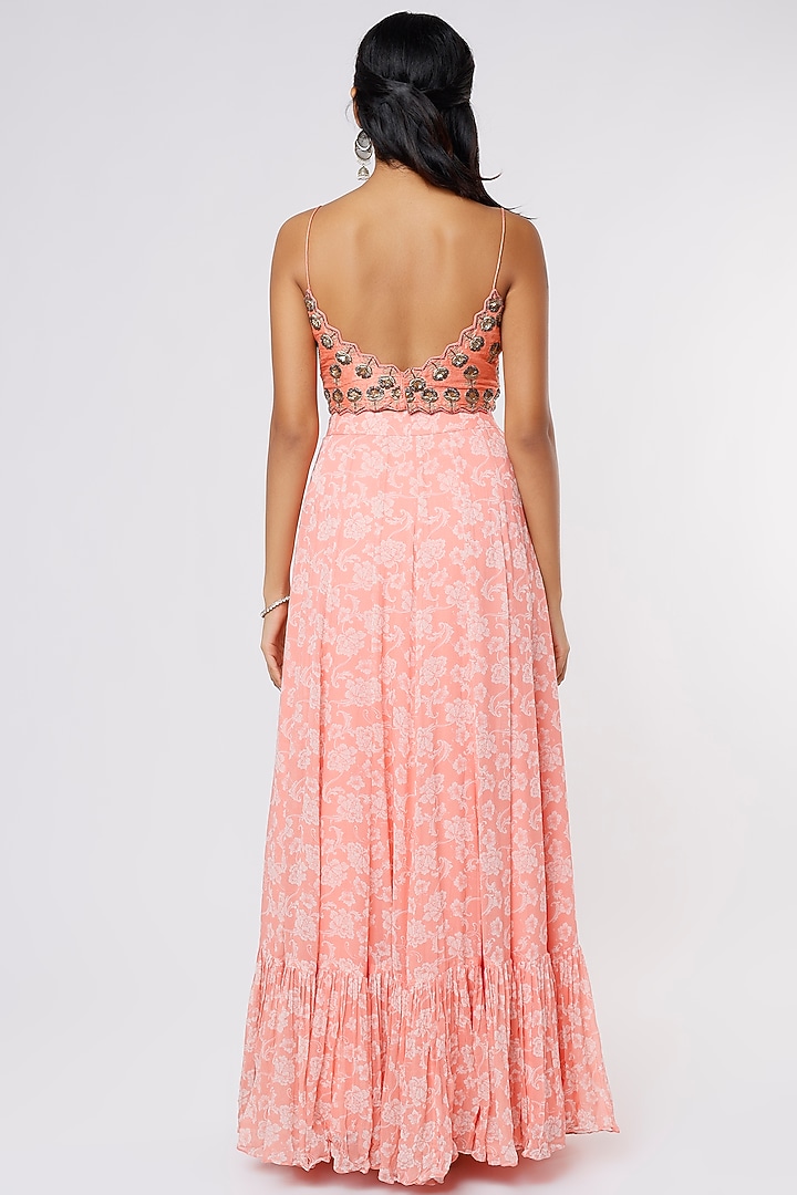 Pink Printed Wedding Lehenga Set by Krupa Kapadia at Pernia's Pop Up Shop
