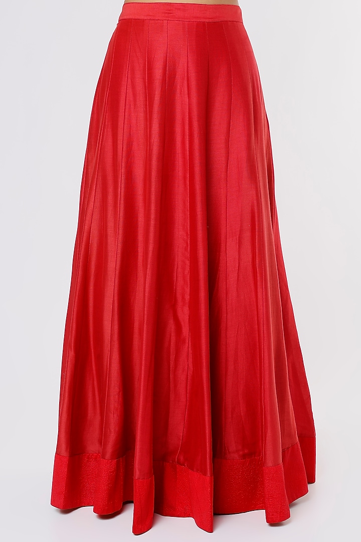 Red Chanderi Wedding Lehenga Set by Krupa Kapadia at Pernia's Pop Up Shop