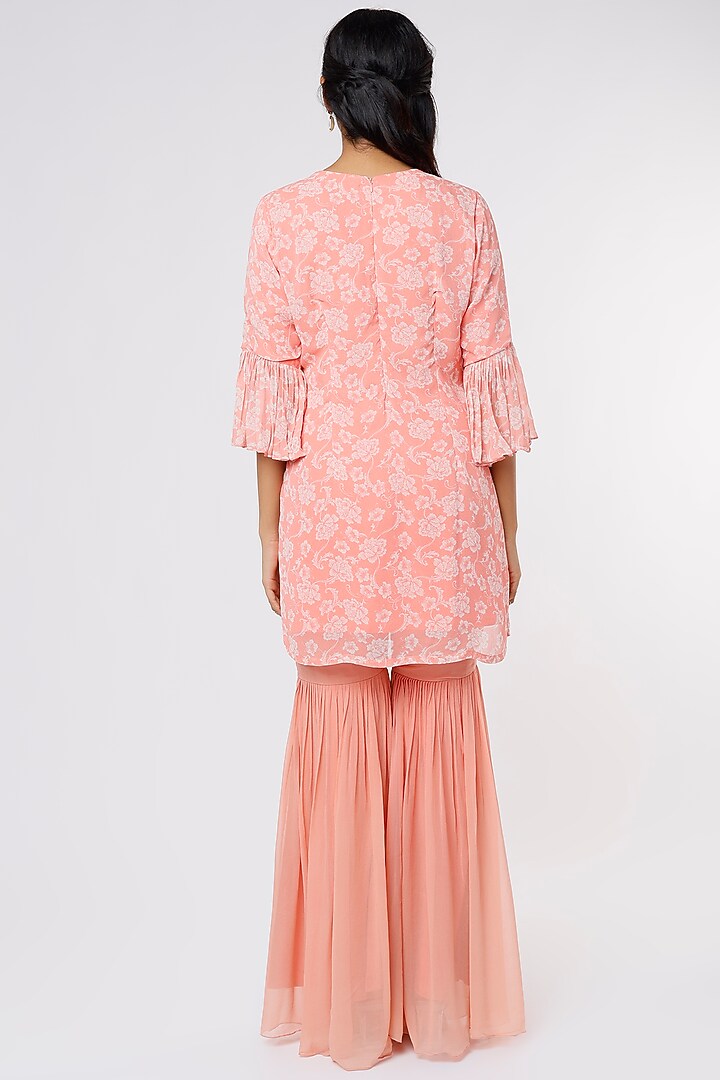 Pink Net Party Wear Sharara Set by Krupa Kapadia at Pernia's Pop Up Shop