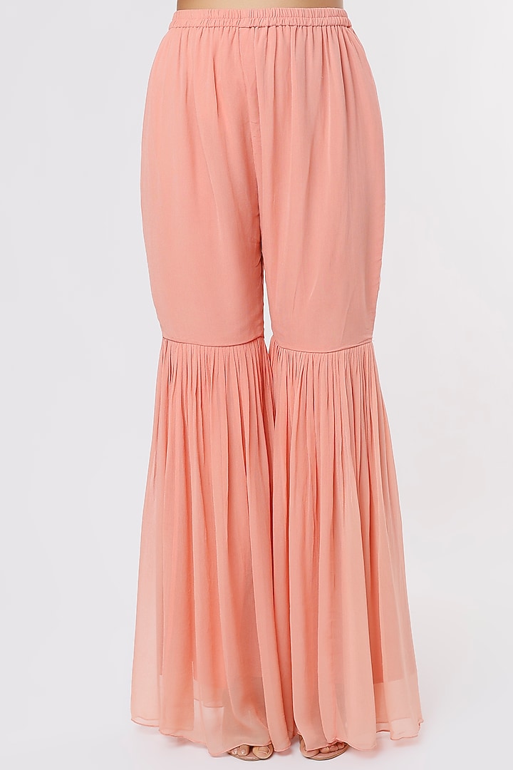 Pink Net Party Wear Sharara Set by Krupa Kapadia at Pernia's Pop Up Shop