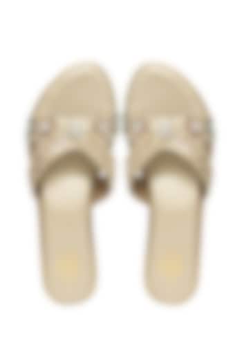 Multi-Colored Silk & Wood Sequin Hand Work Handcrafted Wedges by Kkarma Accessories at Pernia's Pop Up Shop