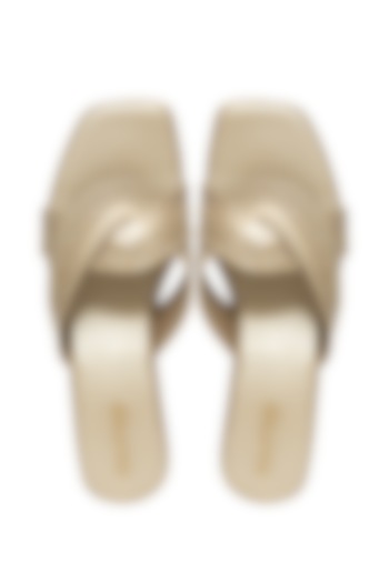 Gold Silk Inter-Woven Metallic Strap Heels by Kkarma Accessories at Pernia's Pop Up Shop