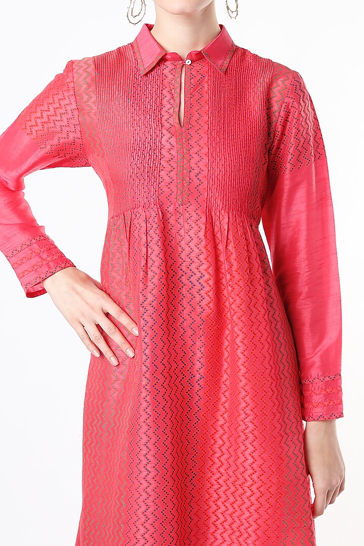 Rose Hand Block Printed Tunic by Krishna Mehta at Pernia's Pop Up Shop