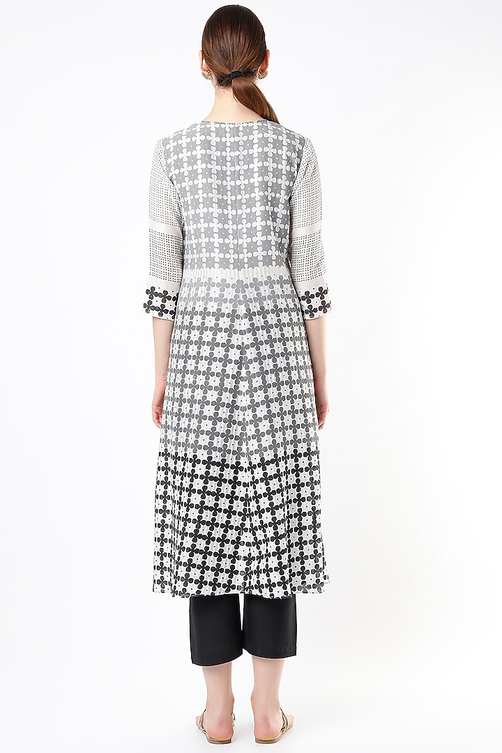 Off-White Hand Block Printed Tunic by Krishna Mehta at Pernia's Pop Up Shop