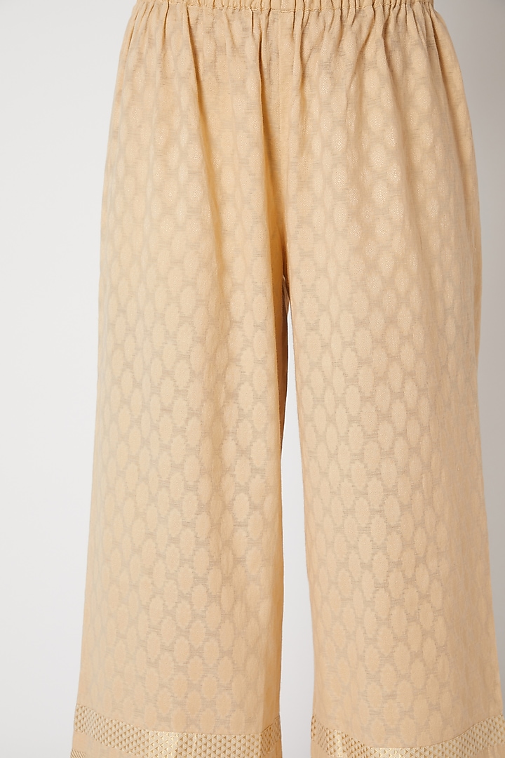 Beige Pants With Cutwork by Krishna Mehta at Pernia's Pop Up Shop