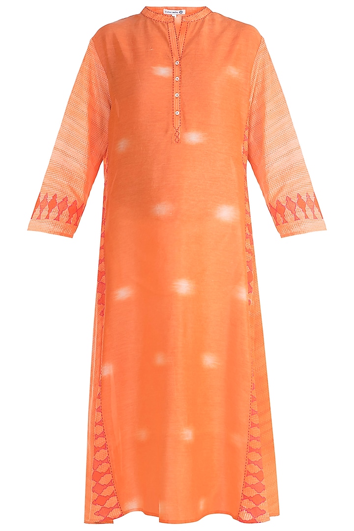 Orange Printed Tunic by Krishna Mehta