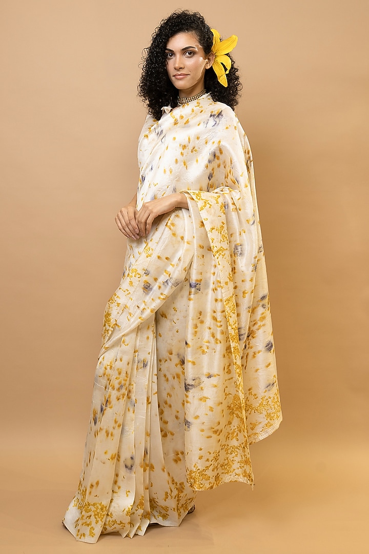 Yellow Pure Silk Wedding Saree by Krishna Mehta at Pernia's Pop Up Shop