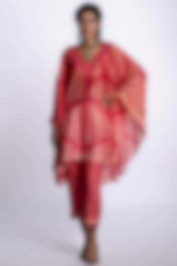 Pink Printed Kaftan Set by Krishna Mehta at Pernia's Pop Up Shop