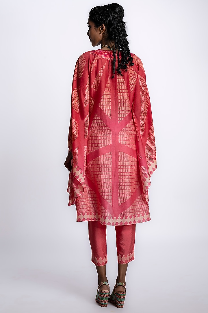 Pink Printed Kaftan Set by Krishna Mehta at Pernia's Pop Up Shop