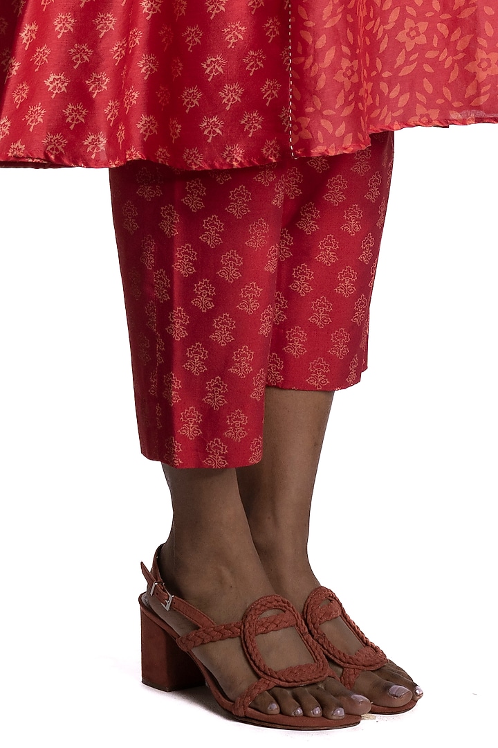 Red Printed Tunic Set by Krishna Mehta at Pernia's Pop Up Shop