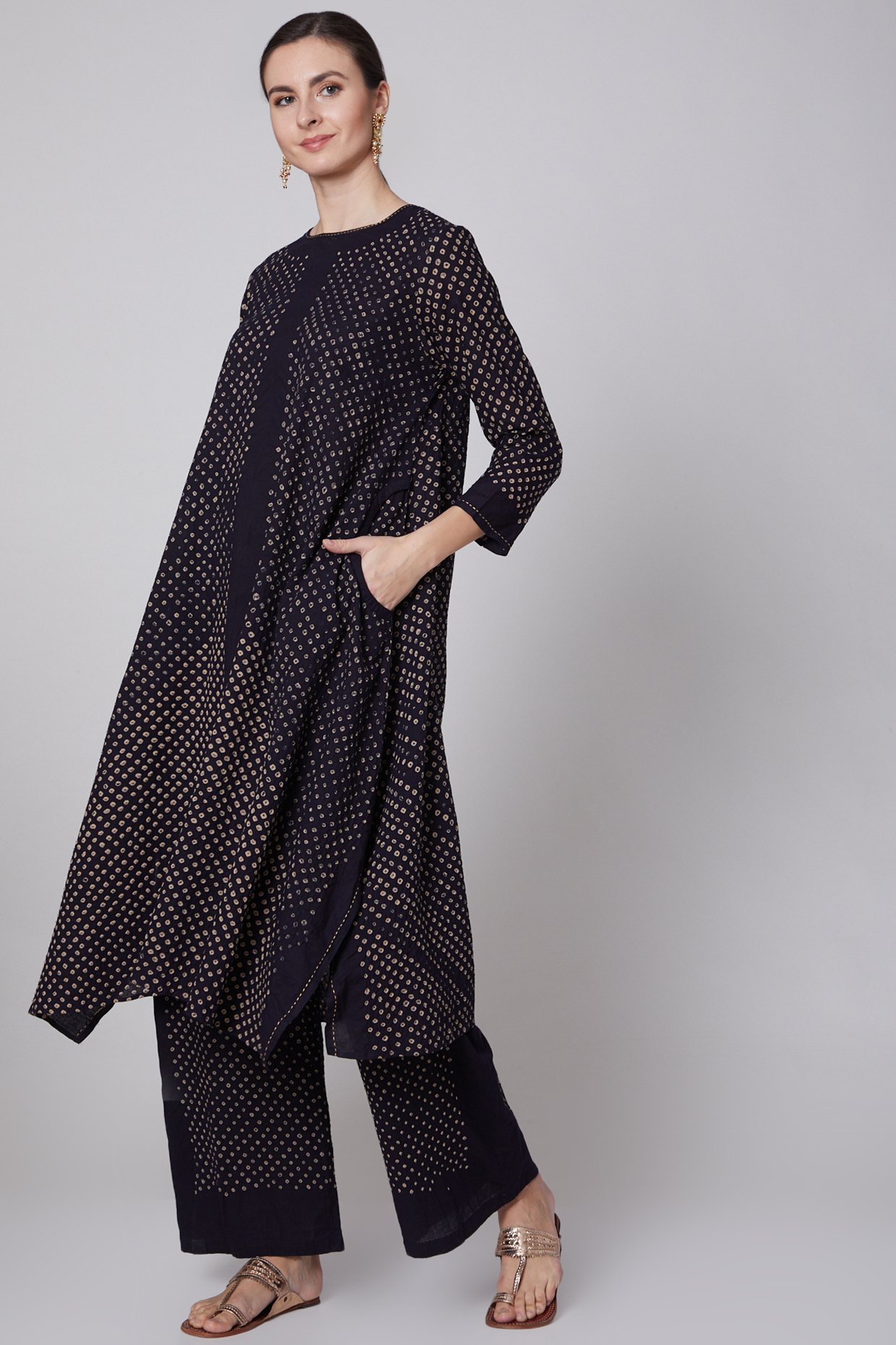 Black Embroidered Jacket by Krishna Mehta  at Pernia's Pop Up Shop