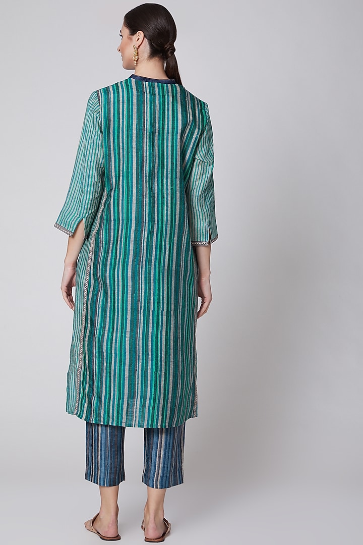 Cobalt Blue Printed Tunic by Krishna Mehta at Pernia's Pop Up Shop