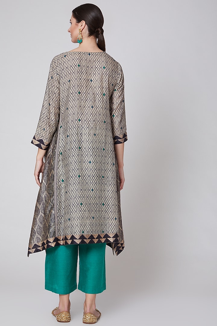 Grey Printed Tunic by Krishna Mehta at Pernia's Pop Up Shop