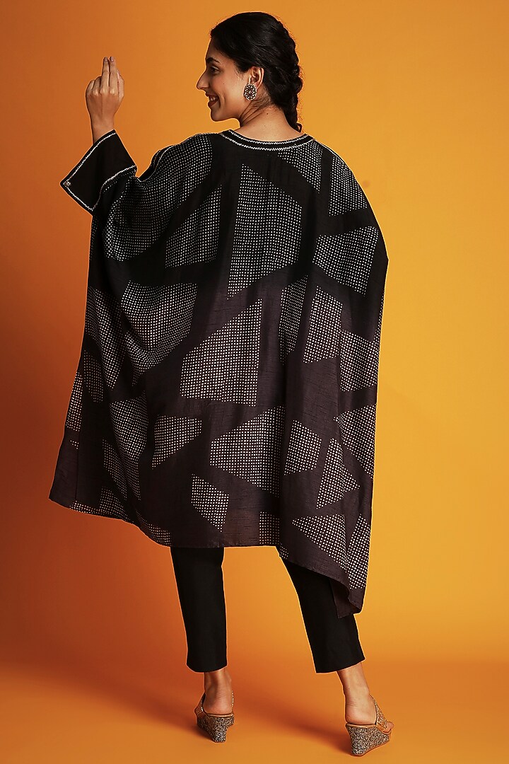 Black Cotton Viscose Pants by Krishna Mehta at Pernia's Pop Up Shop