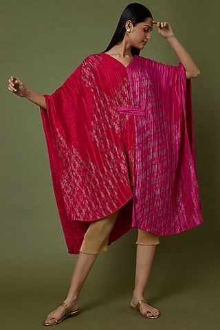 Gold Cropped Pleated Pants by Krishna Mehta