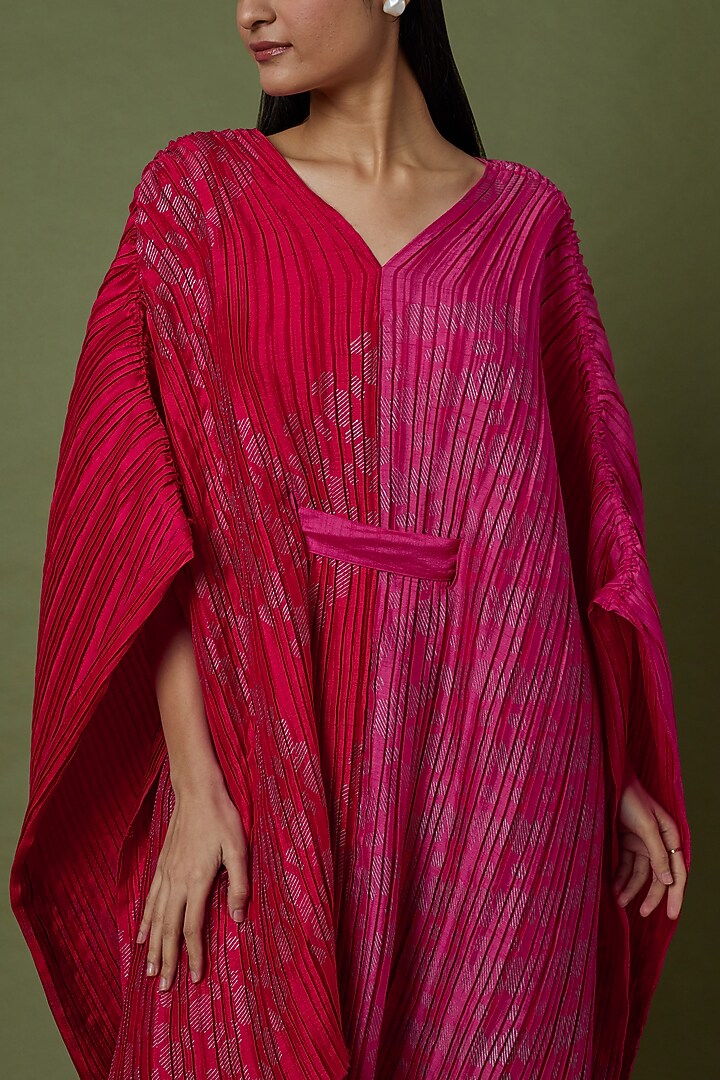 Gold Cropped Pleated Pants by Krishna Mehta at Pernia's Pop Up Shop