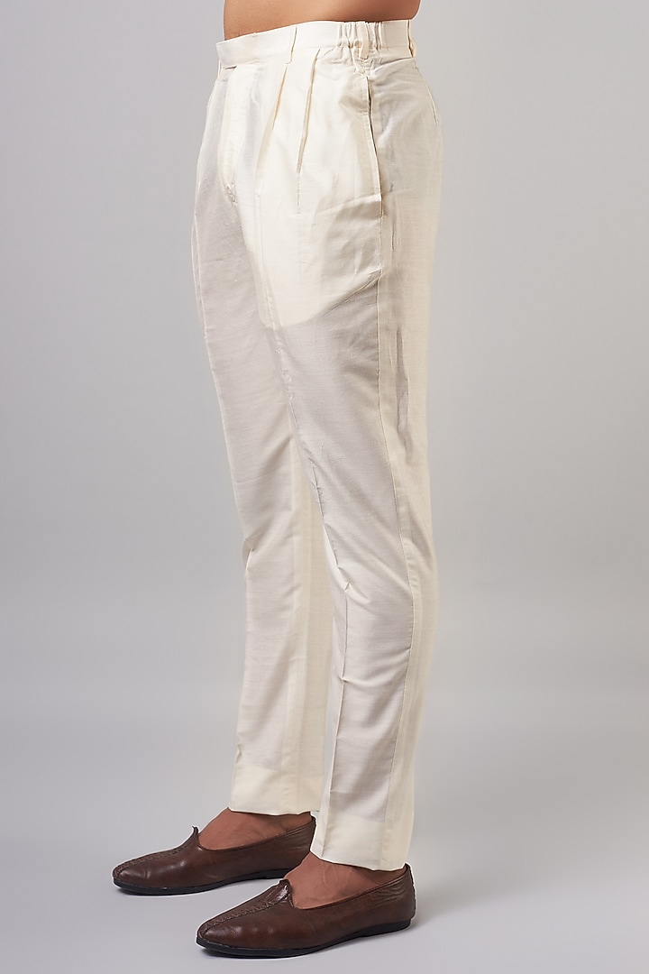 Golden Brown Tussar Printed & Embroidered Kurta Set by Krishna Mehta Men at Pernia's Pop Up Shop