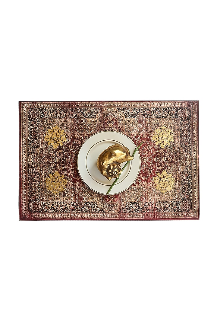 Brown Handcrafted Parijat Table Placement Mats (Set of 6) by Karo