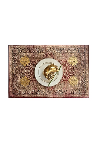 Brown Handcrafted Parijat Table Placement Mats (Set of 6) by Karo