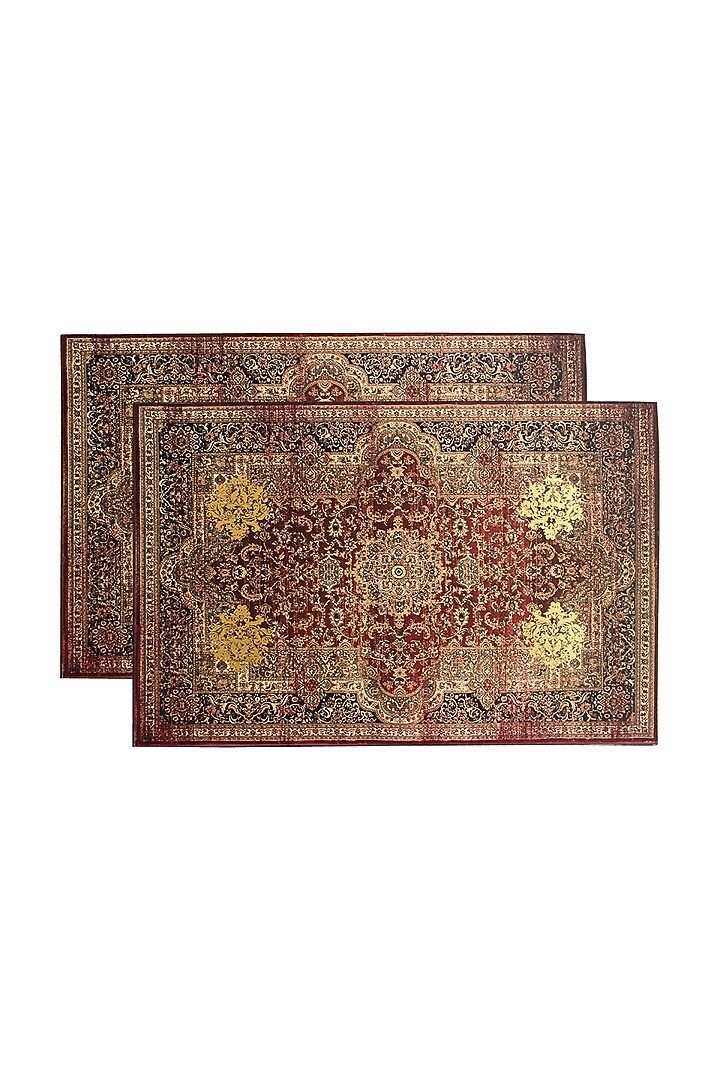 Brown Handcrafted Parijat Table Placement Mats (Set of 6) by Karo at Pernia's Pop Up Shop