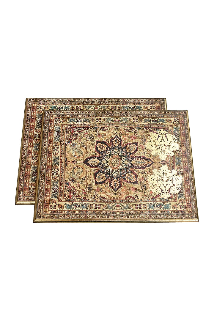 Brown Handcrafted Pamira Trivets (Set of 2) by Karo