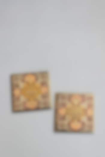 Brown Handcrafted Persia Coasters ( Set of 6) by Karo at Pernia's Pop Up Shop