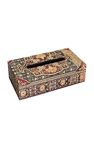Brown Wood Handcrafted Persia Tissue Box by Karo